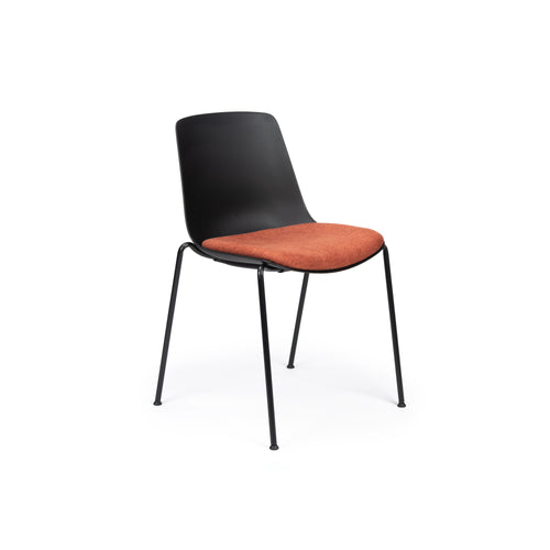 Chair Solutions OLA 4-Leg Chair - Black Frame - Black Shell - Seat Pad