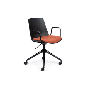 Chair Solutions OLA Castors Poise 4-Star Chair - Black Shell - Seat Pad - Arms