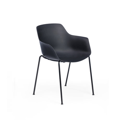 Chair Solutions OLA Relax 4-Leg Chair - Black Frame - Black Shell