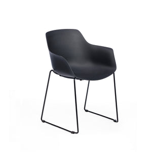 Chair Solutions OLA Relax Sled Chair - Black Frame - Black Shell