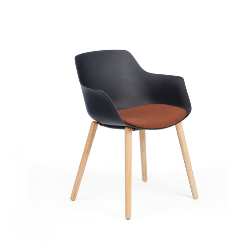 Chair Solutions OLA Relax Natural Timber Chair - Black Shell - Seat Pad