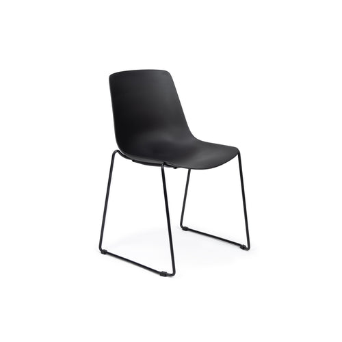 Chair Solutions OLA Sled Chair - Black Frame - Black Shell