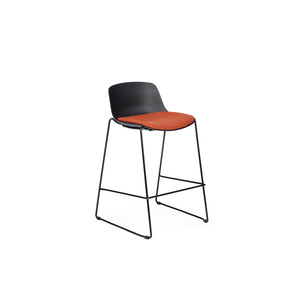 Chair Solutions OLA Stool 66 Low Back - Black Sled & Shell - Seat Pad