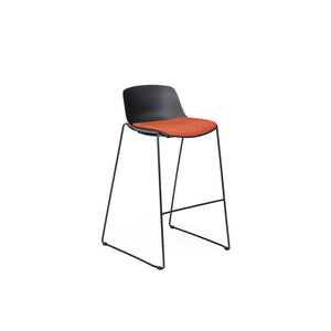 Chair Solutions OLA Stool 76 Low Back - Black Sled & Shell - Seat Pad